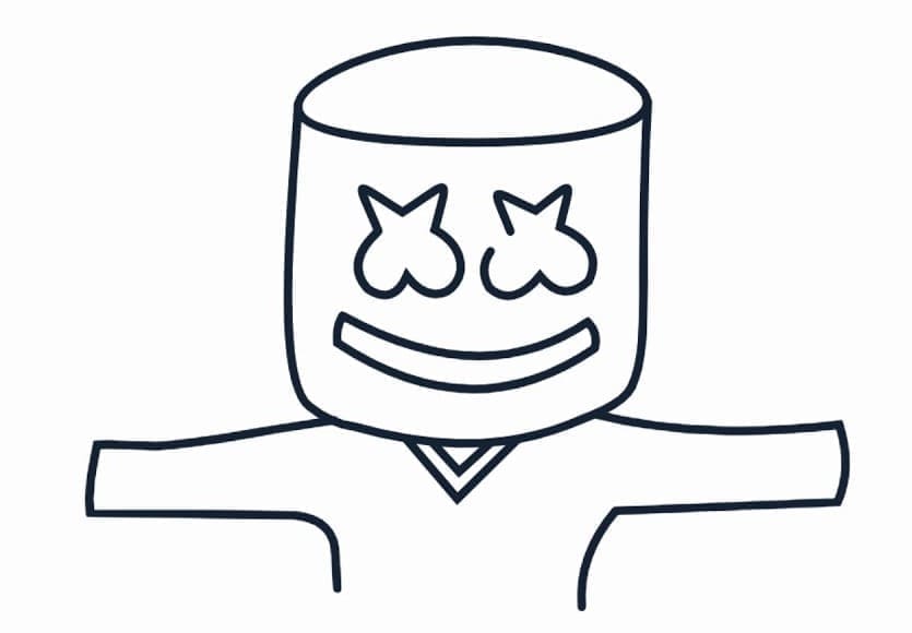 Simple Marshmello coloring page