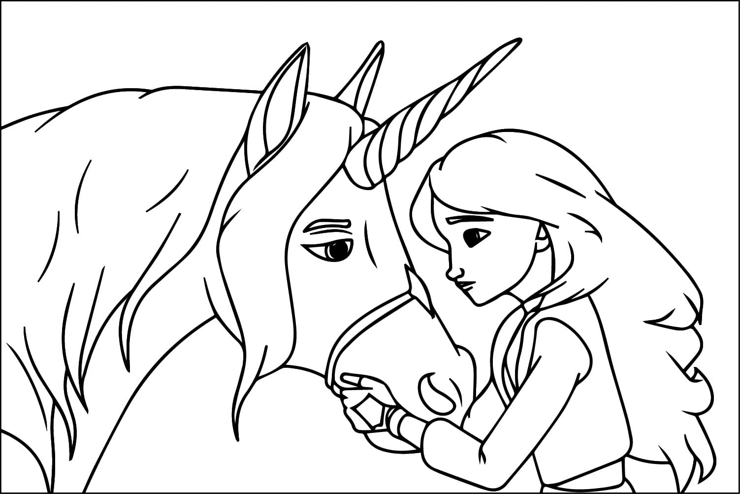 Sophia and Wildstar Unicorn Academy coloring page