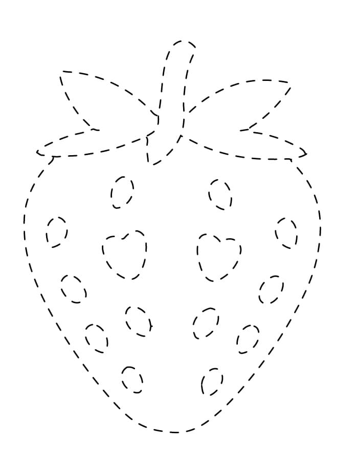 Strawberry Fruit Tracing coloring page