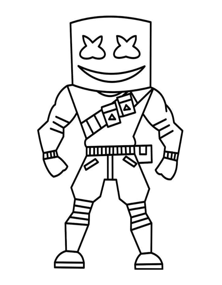 Strong Marshmello coloring page