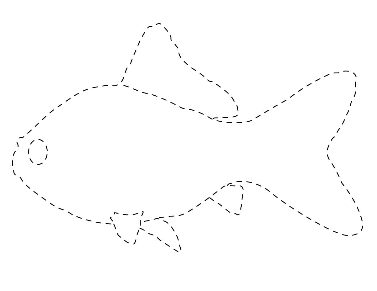 Tracing Fish coloring page