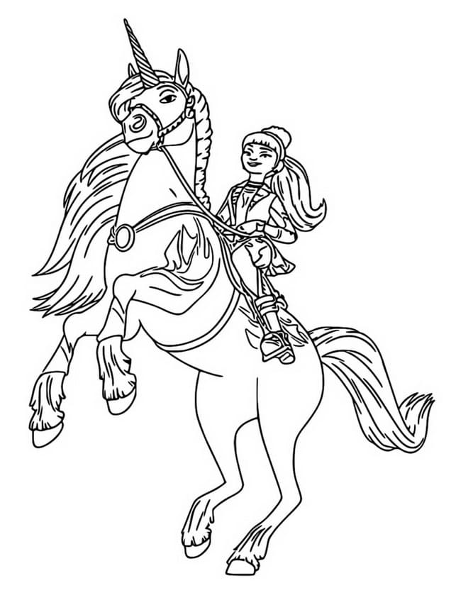 Valentina and Cinder Unicorn Academy coloring page