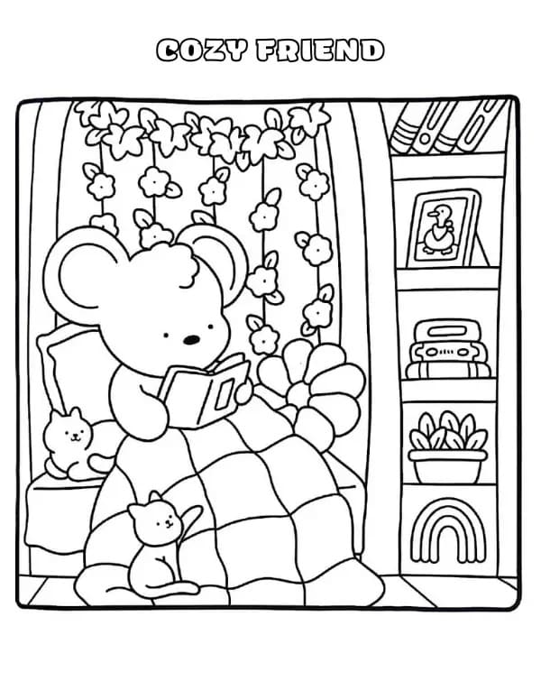 Adorable Cozy Friend coloring page