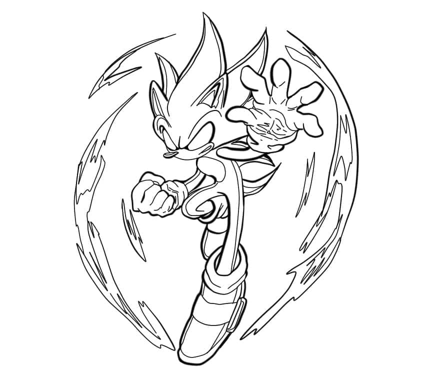 Amazing Dark Sonic coloring page