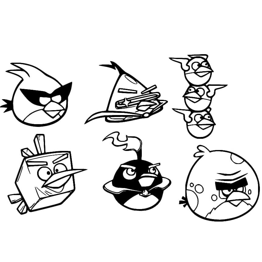 Angry Birds Space Characters coloring page