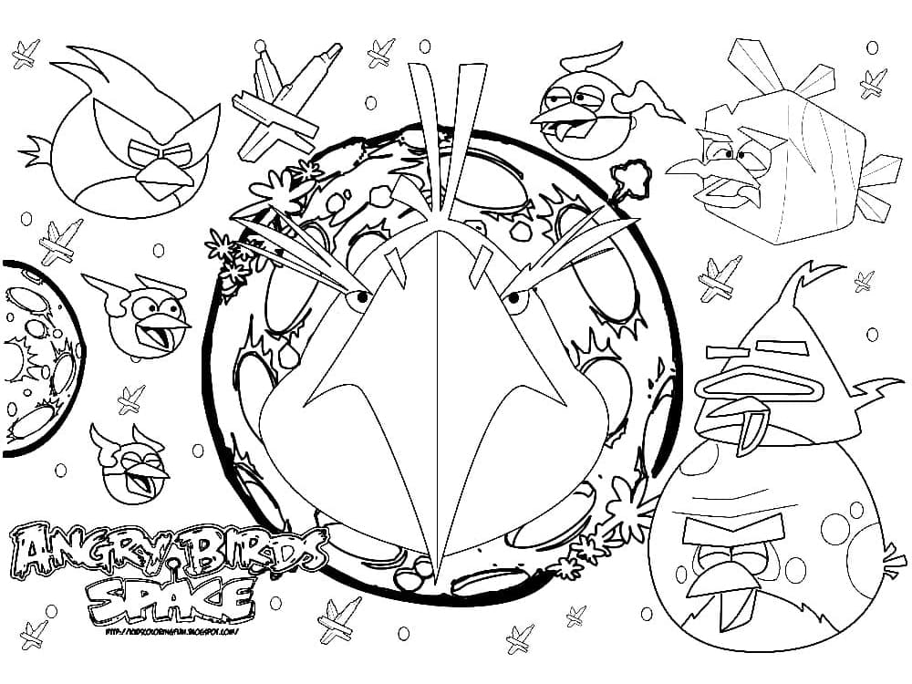 Angry Birds Space Free Printable coloring page