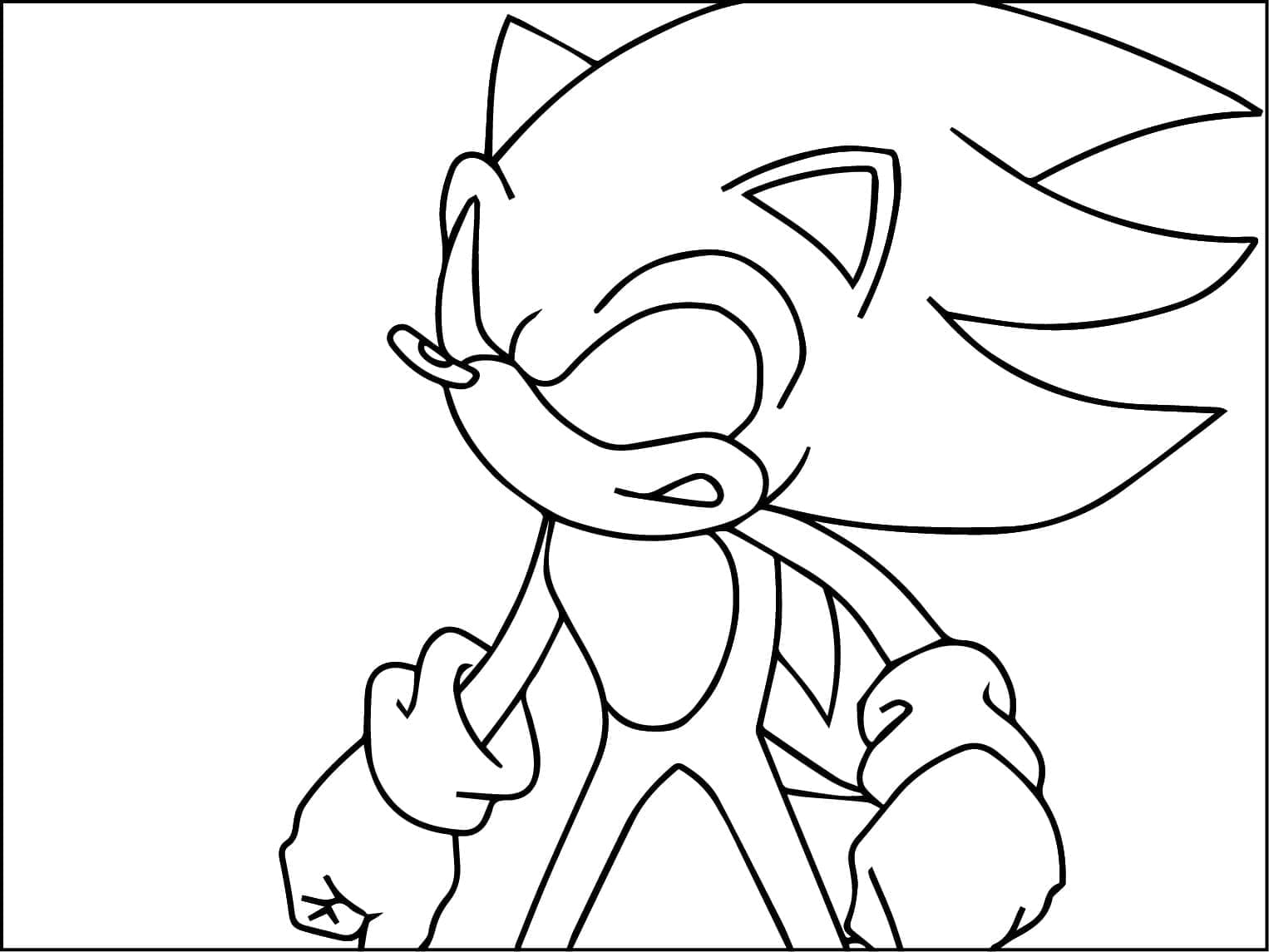 Angry Dark Sonic coloring page