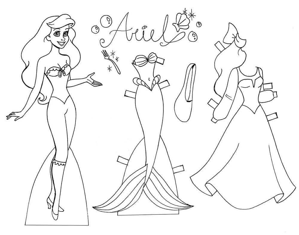 Ariel Paper Doll