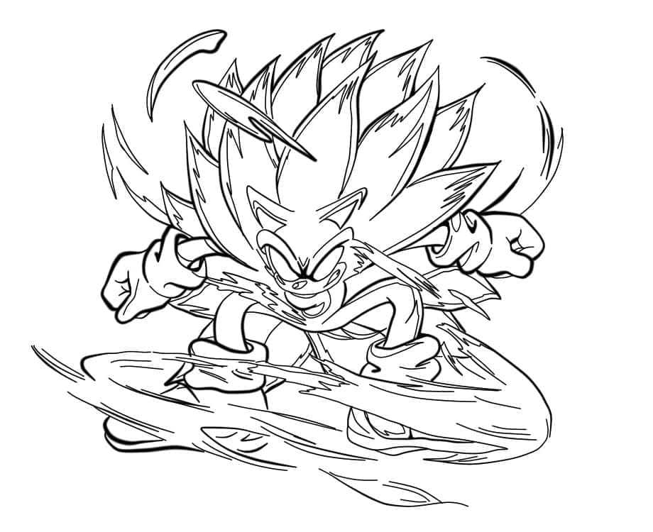 Awesome Dark Sonic coloring page