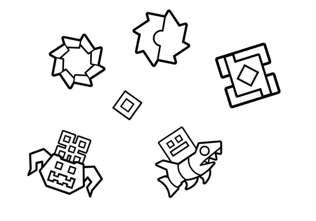 Awesome Geometry Dash coloring page