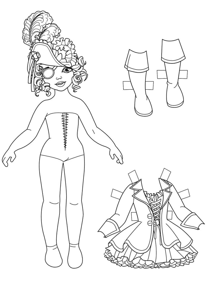 Beautiful Paper Doll coloring page