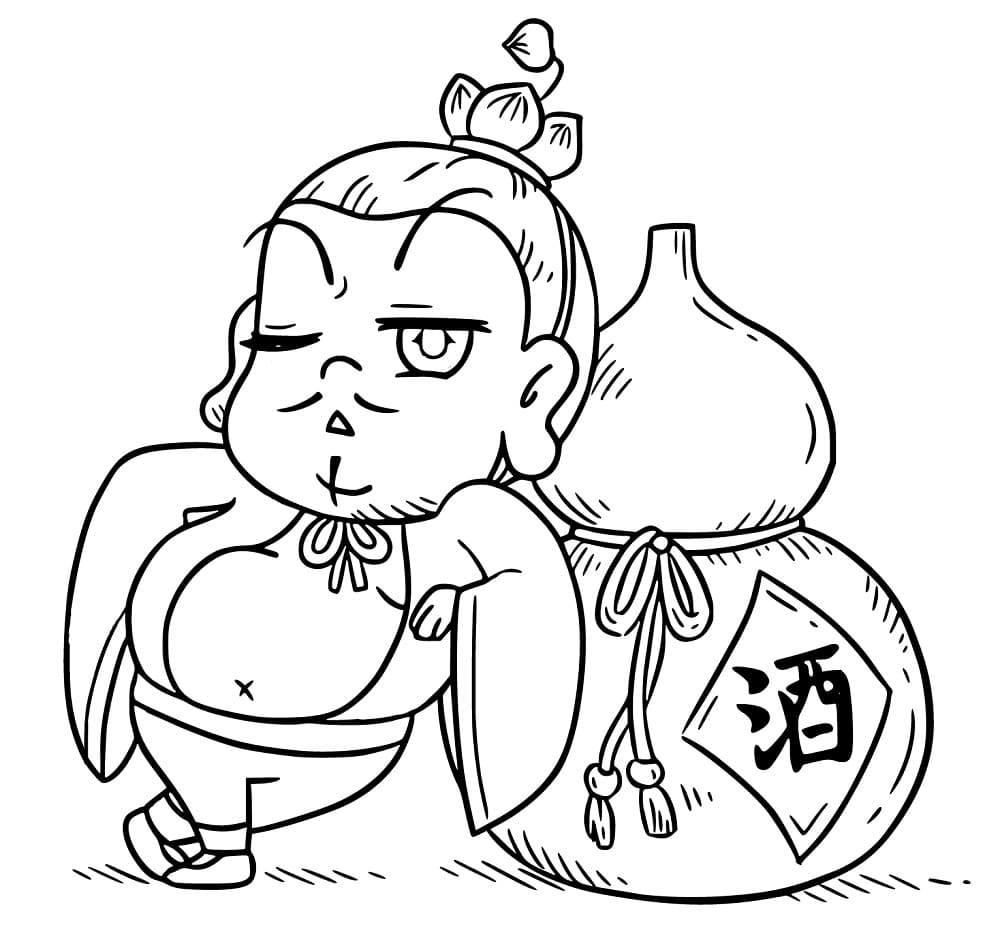 Character from Ne Zha coloring page