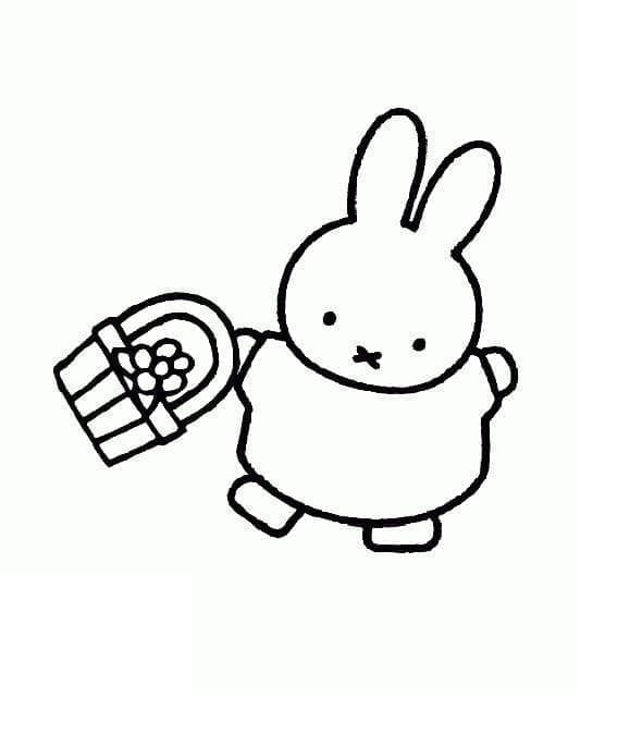 Cheerful Miffy coloring page