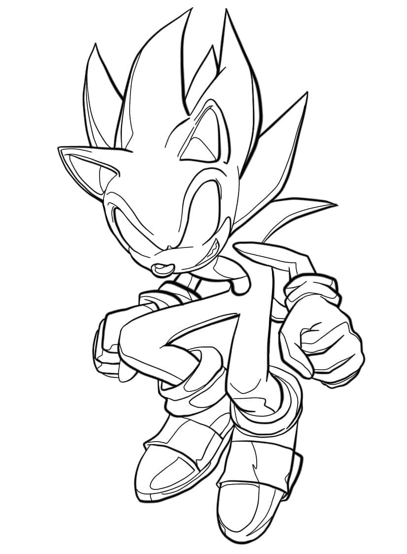 Cool Dark Sonic coloring page