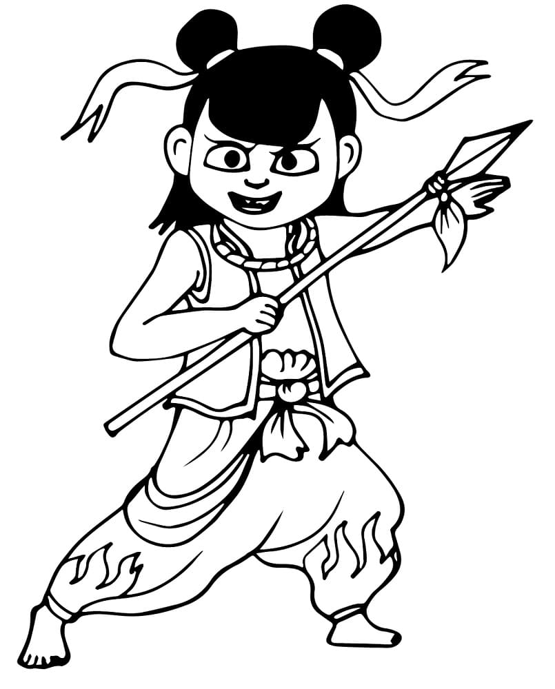 Cool Ne Zha coloring page