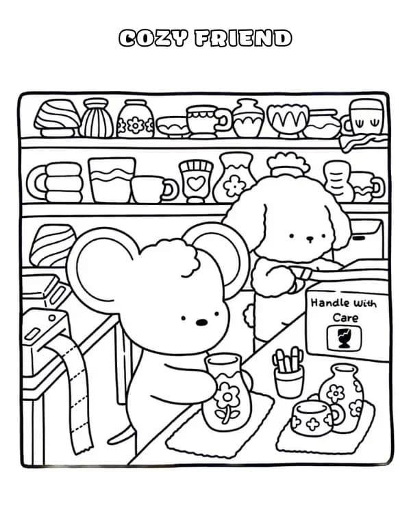 Cozy Friend coloring pages