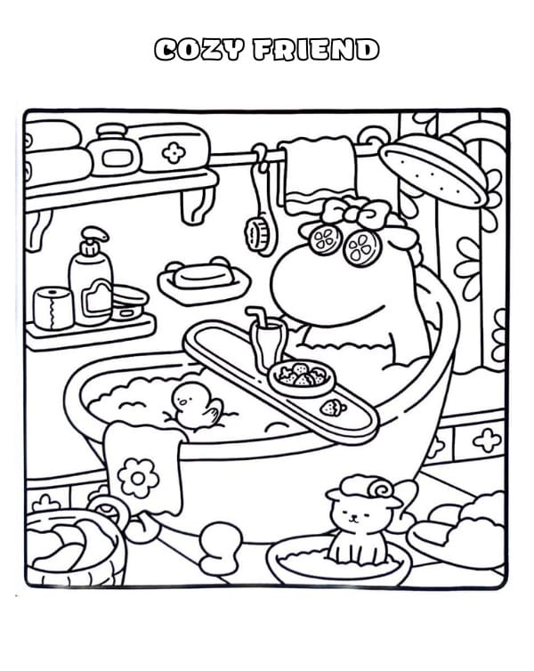 Cozy Friend Free coloring page