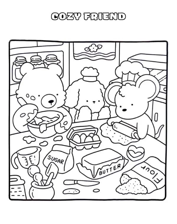 Cozy Friend Free For Kids coloring page