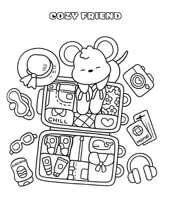 Cozy Friend Free Printable coloring page