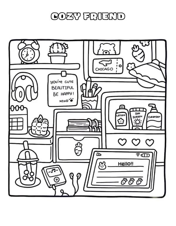 Cozy Friend Image coloring page