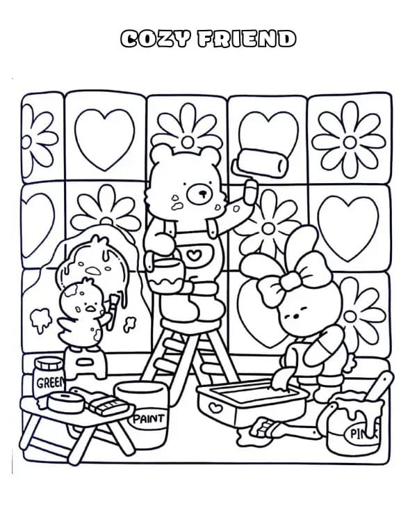 Cozy Friend Picture coloring page