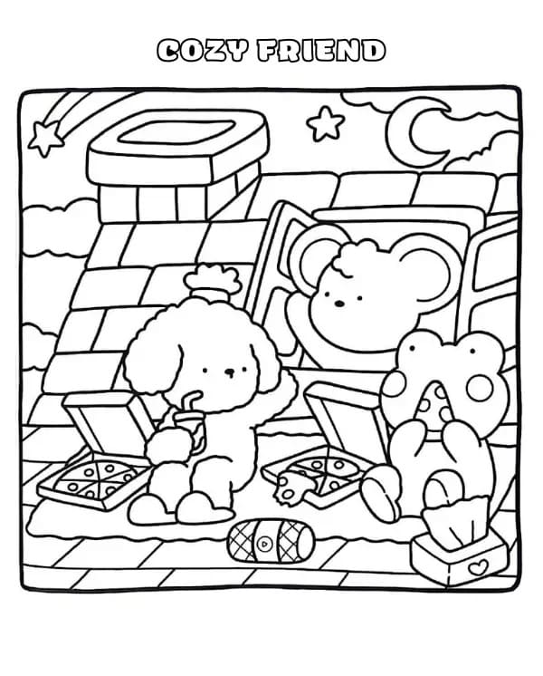 Cozy Friend Pictures coloring page