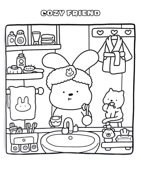 Cozy Friend Printable coloring page