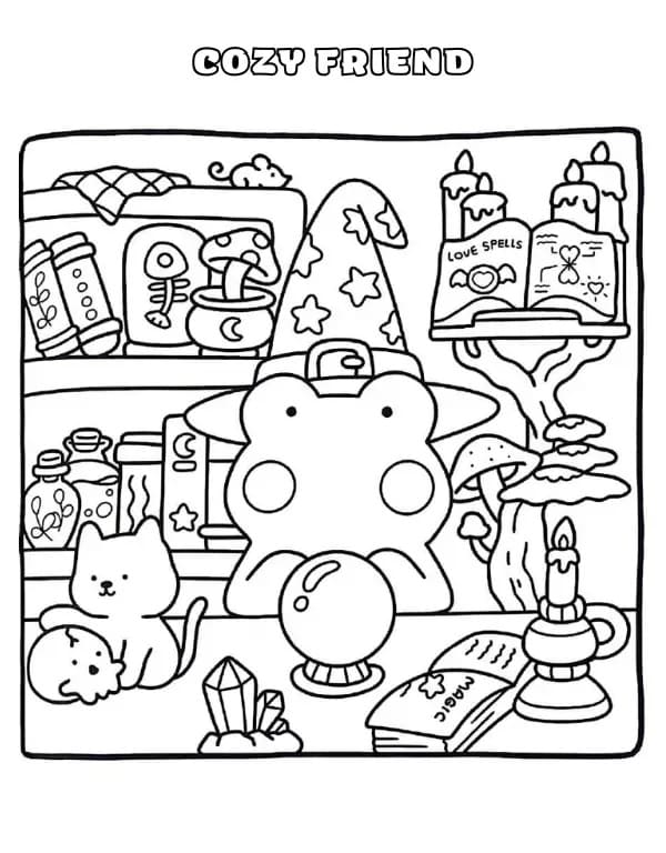 Cozy Friend Printable For Kids coloring page