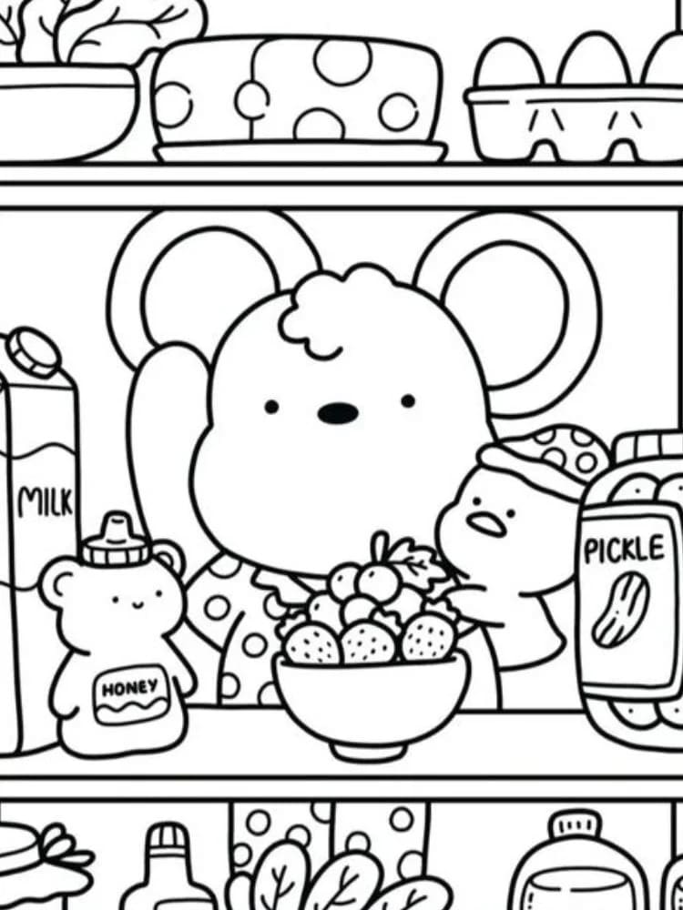 Cozy Friends coloring page