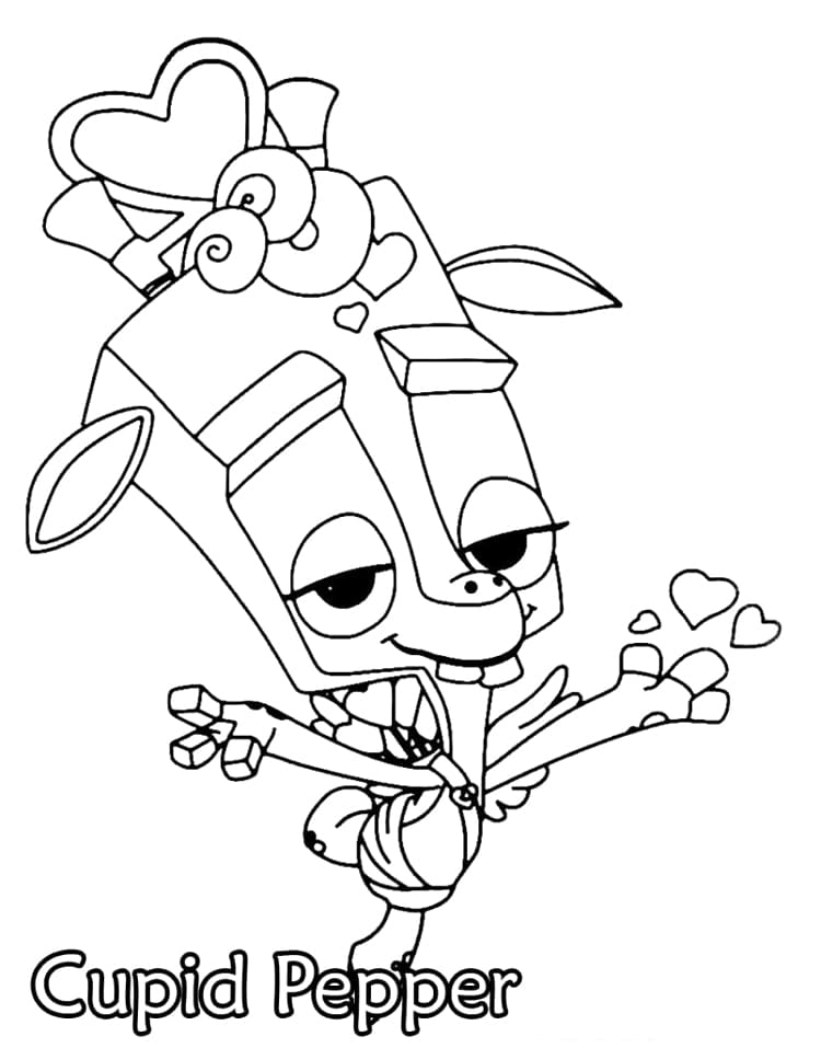 Cupid Pepper from Zooba coloring page