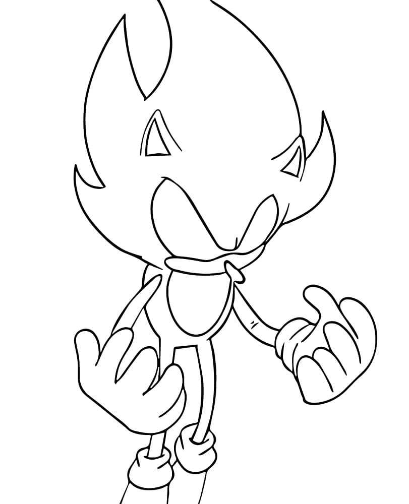 Dark Sonic For Kids coloring page