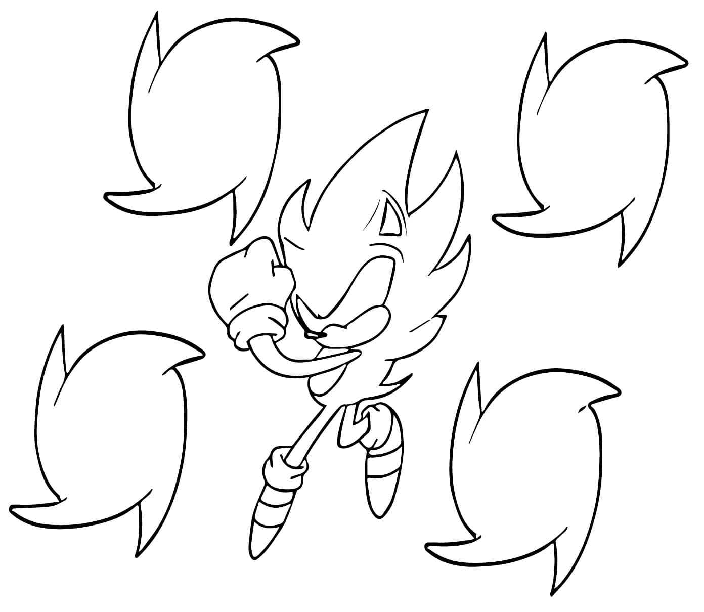 Dark Sonic Free For Kids coloring page