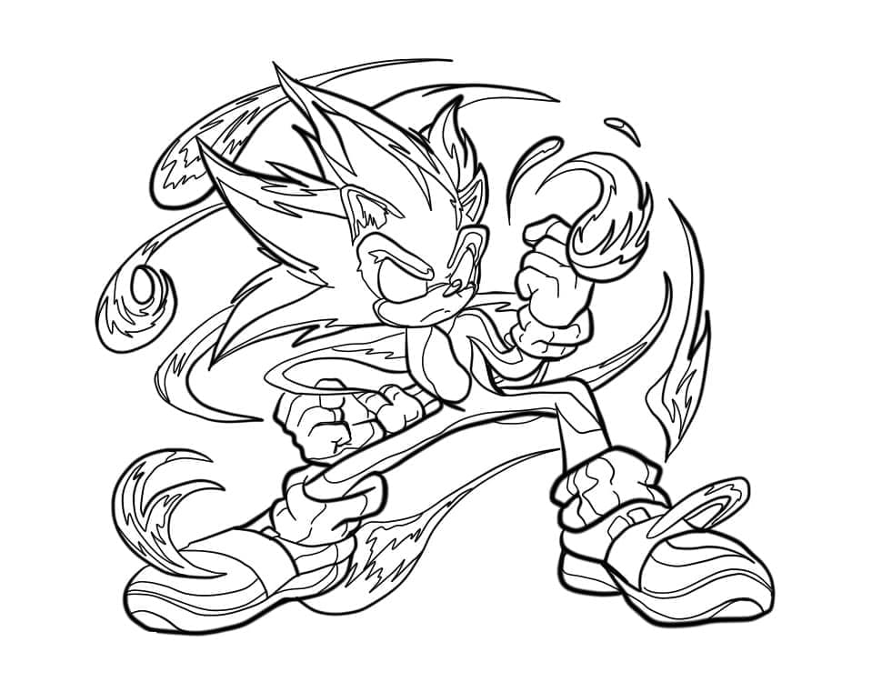 Dark Sonic is Strong coloring page