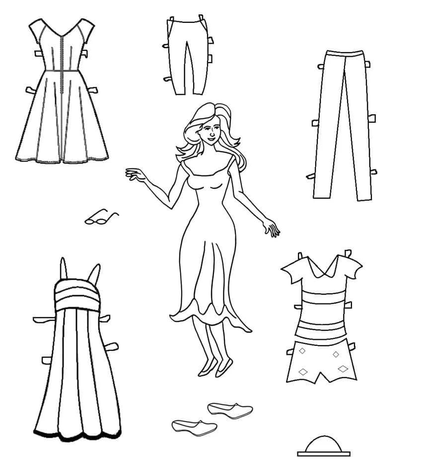 Dress Up Paper Doll coloring page