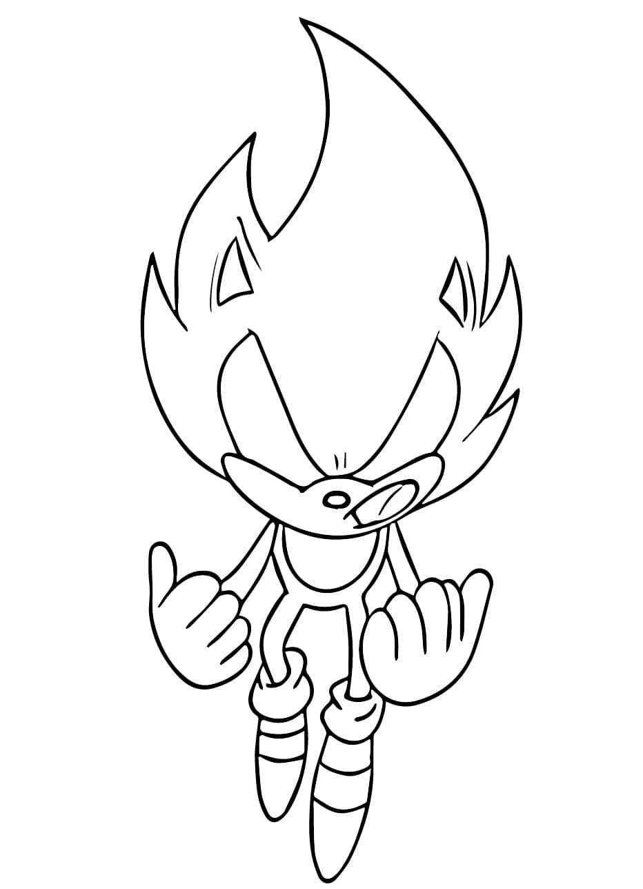 Easy Dark Sonic coloring page