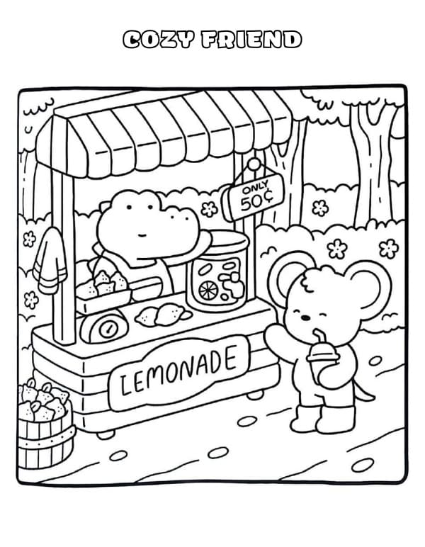 Free Cozy Friend coloring page