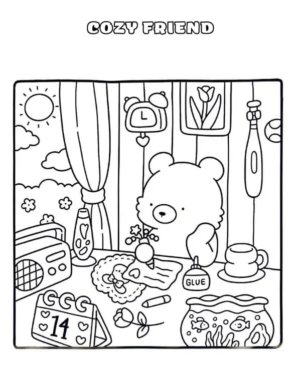 Free Cozy Friend Image coloring page