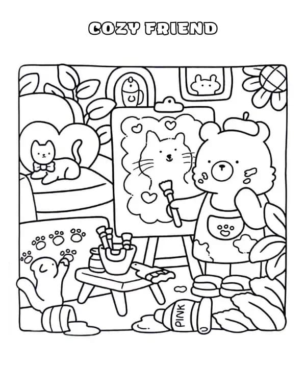 Free Cozy Friend to Print coloring page