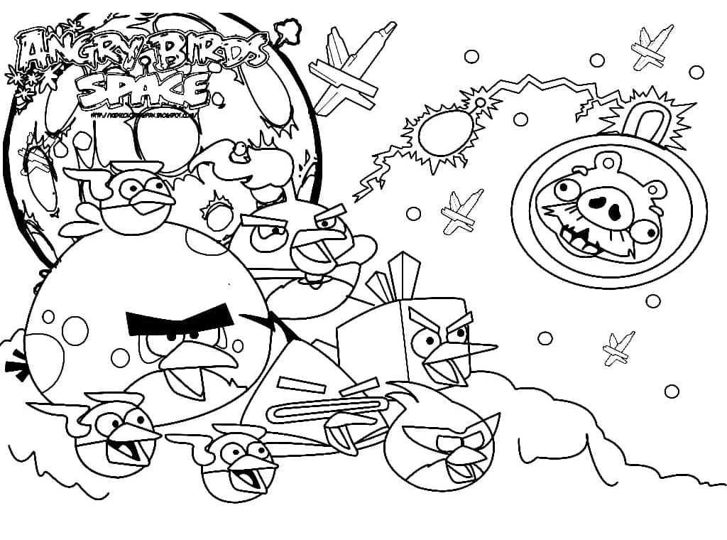 Free Drawing of Angry Birds Space