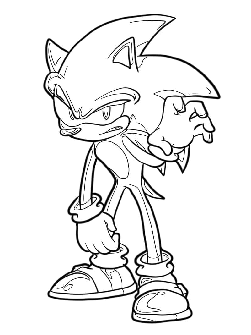 Free Drawing of Dark Sonic coloring page