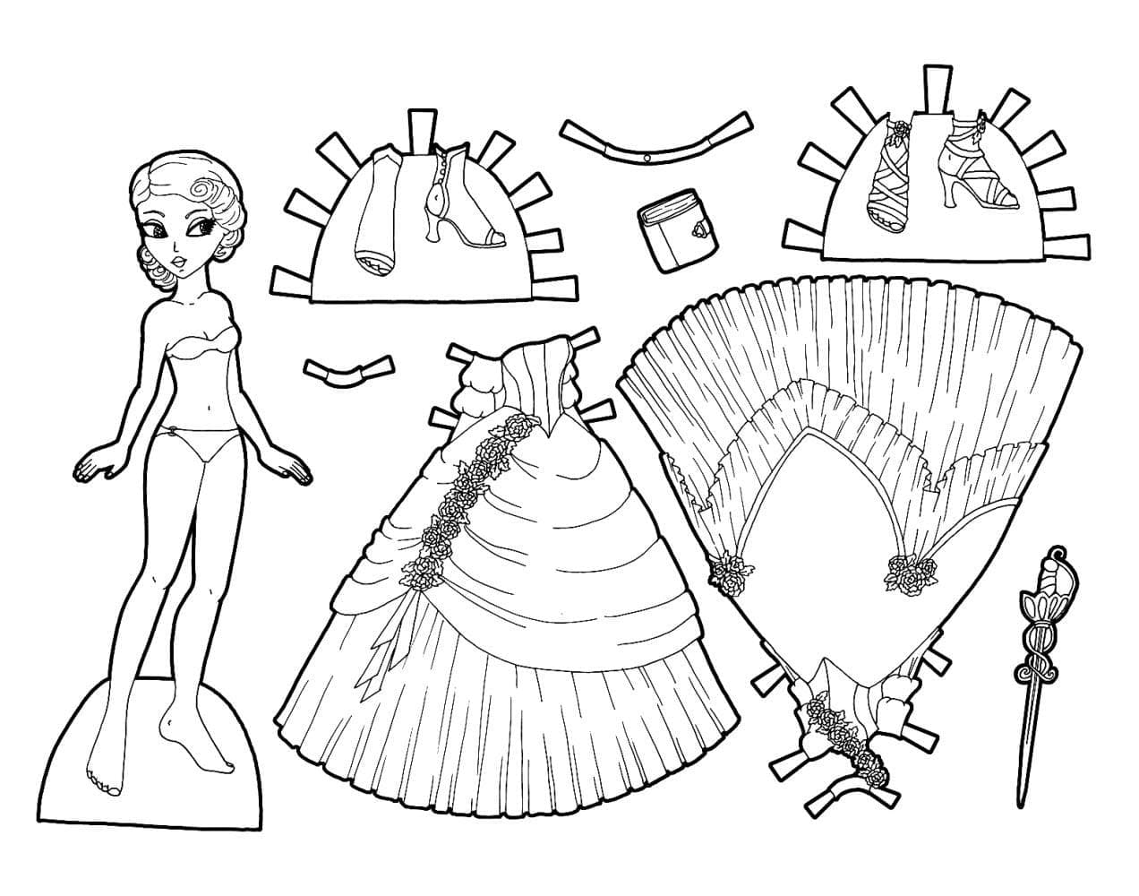 Free Paper Doll coloring page