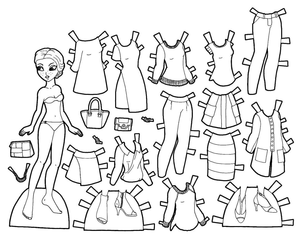 Free Paper Doll Printable coloring page