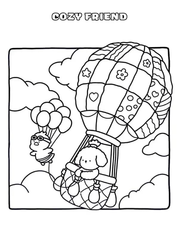 Free Printable Cozy Friend Image coloring page