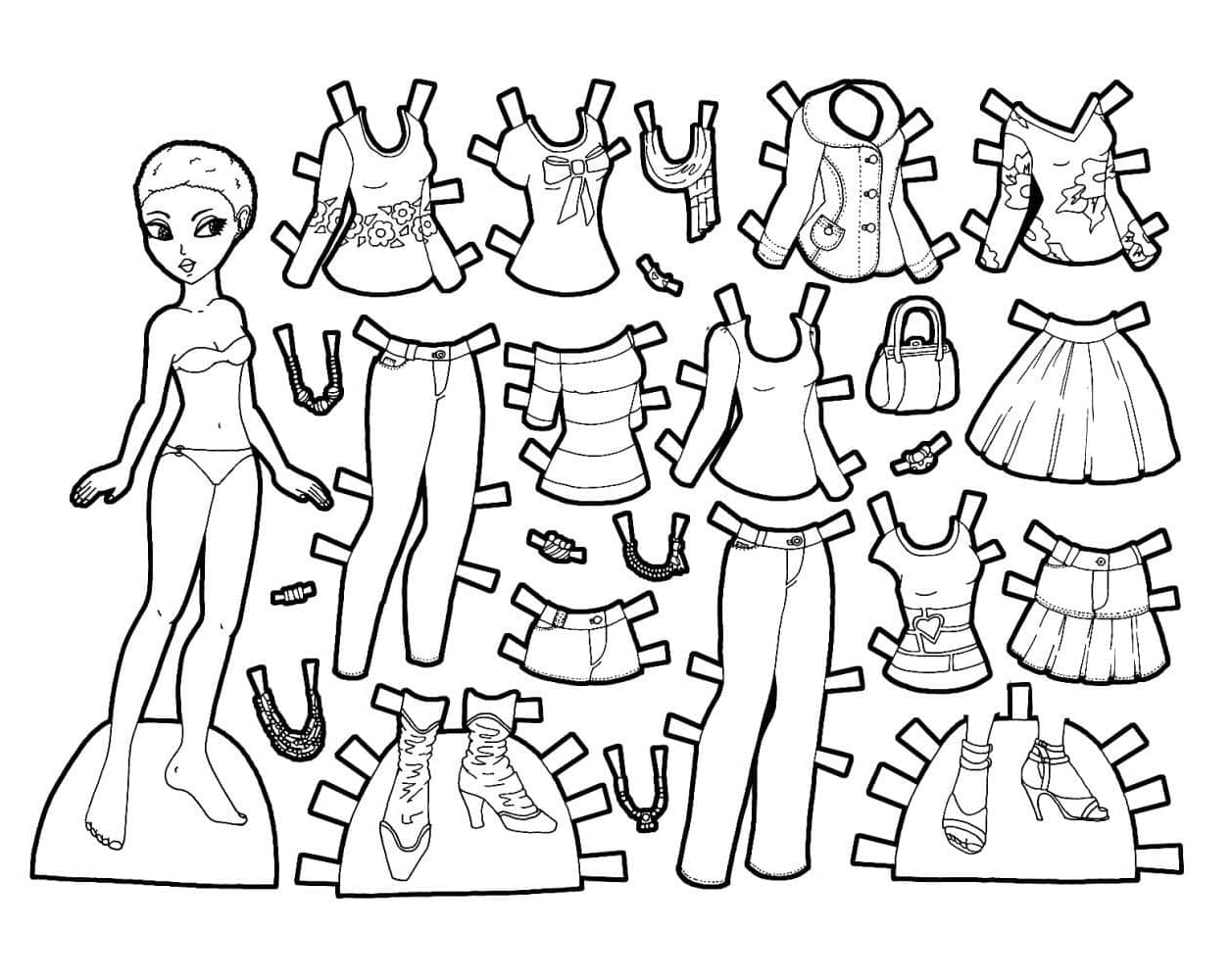 Free Printable Paper Doll coloring page