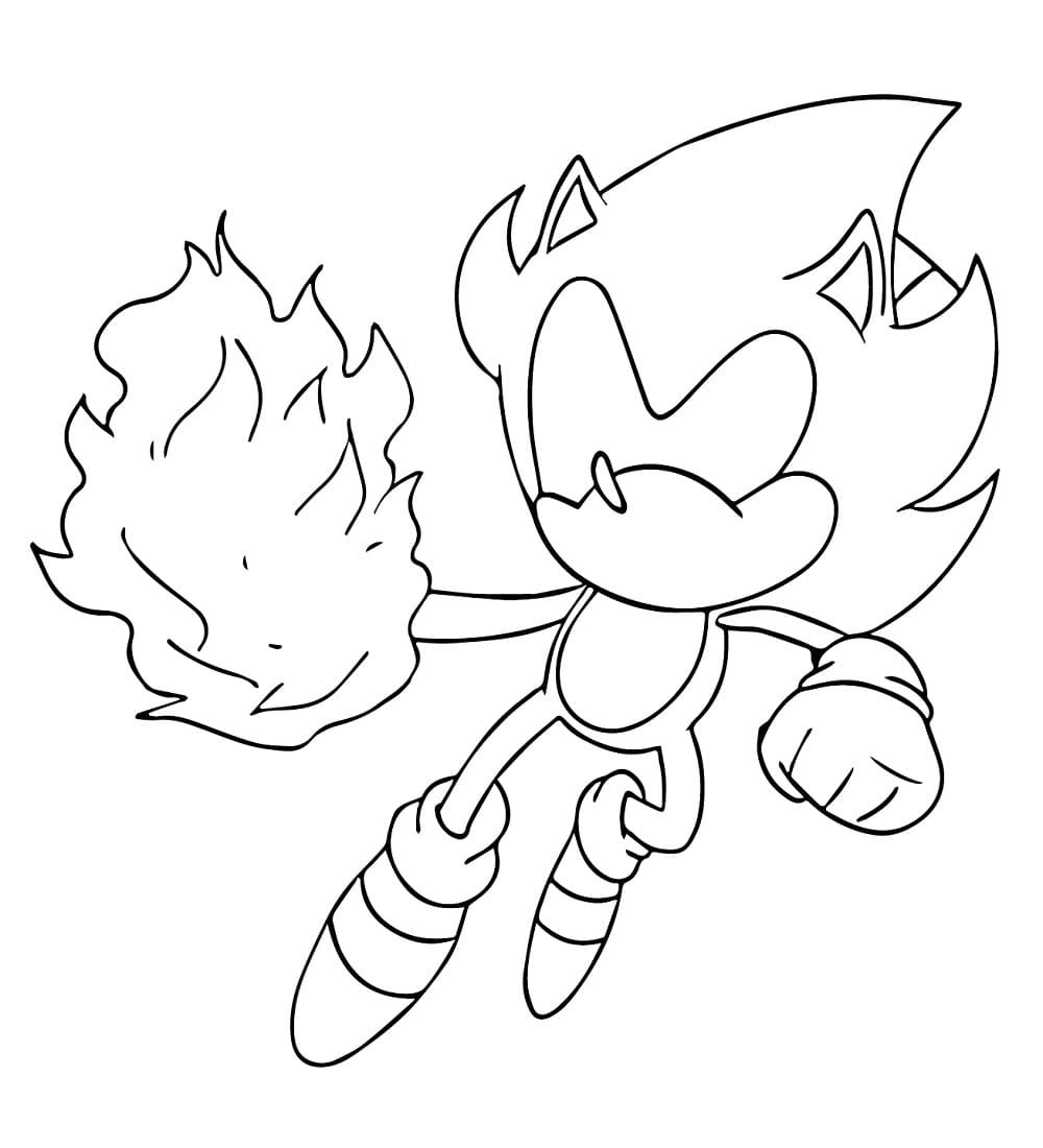 Image of Dark Sonic coloring page