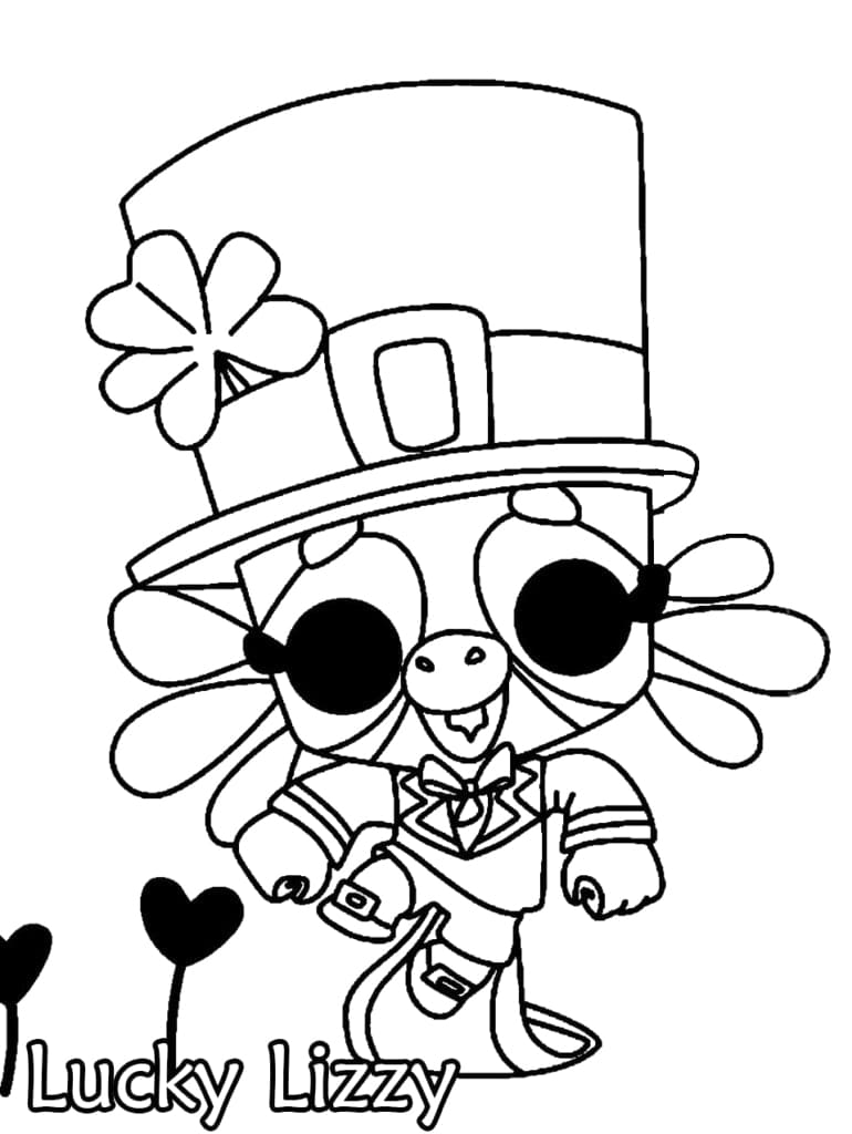 Lucky Lizzy from Zooba coloring page