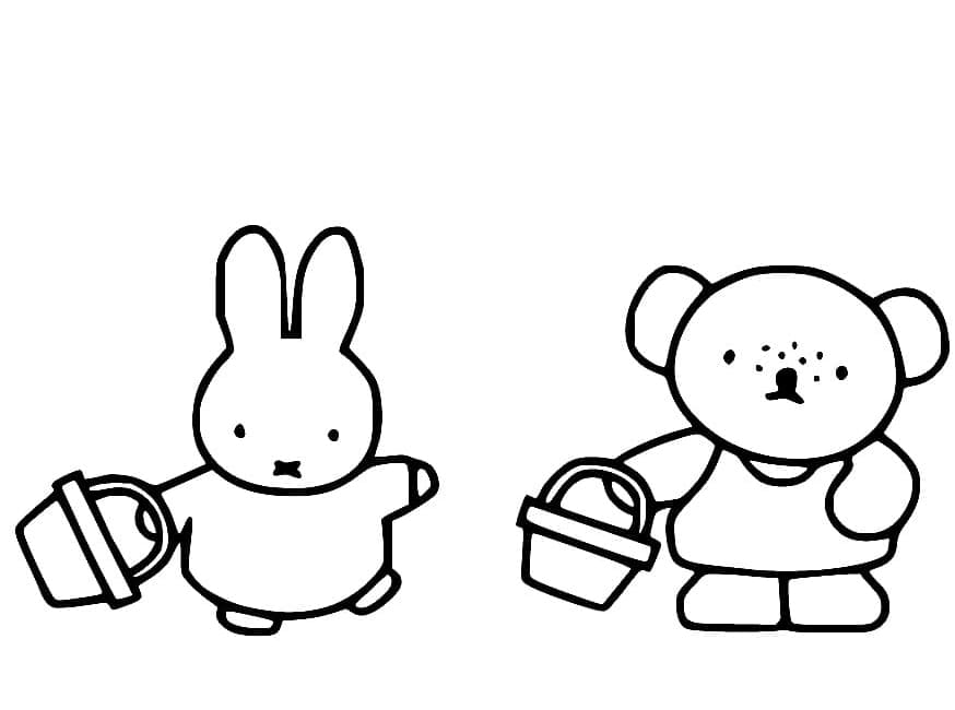 Miffy and Friend coloring page