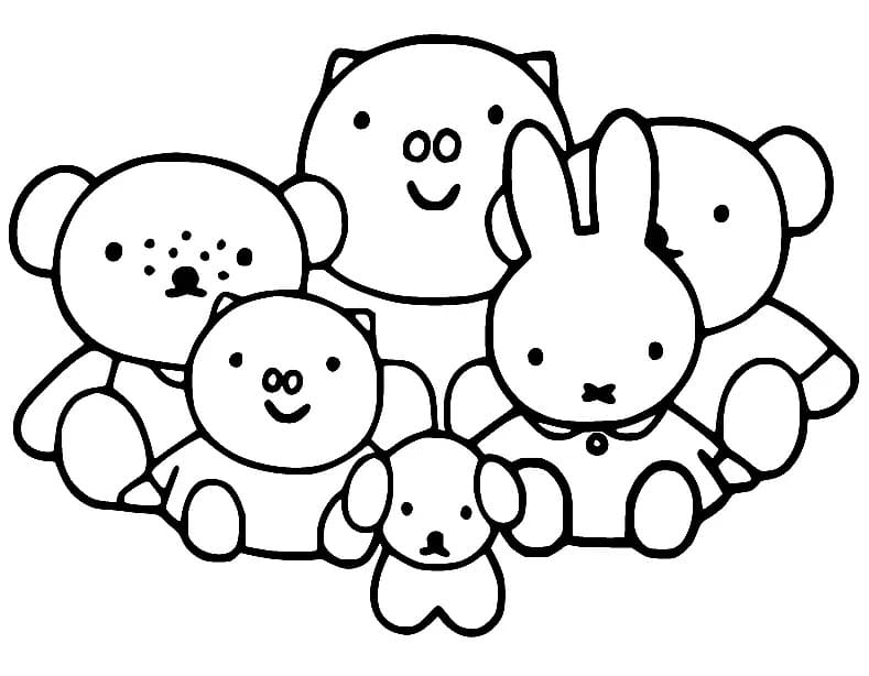 Miffy and Friends coloring page