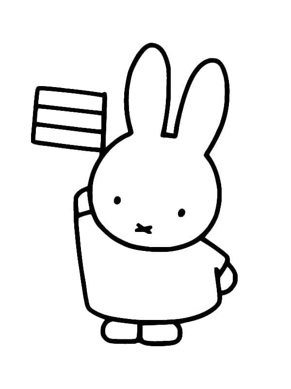 Miffy Holding Flag