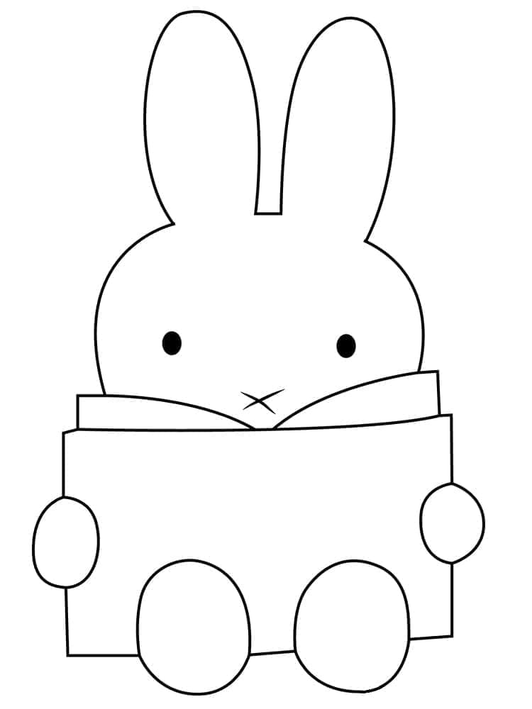 Miffy Reading Book coloring page